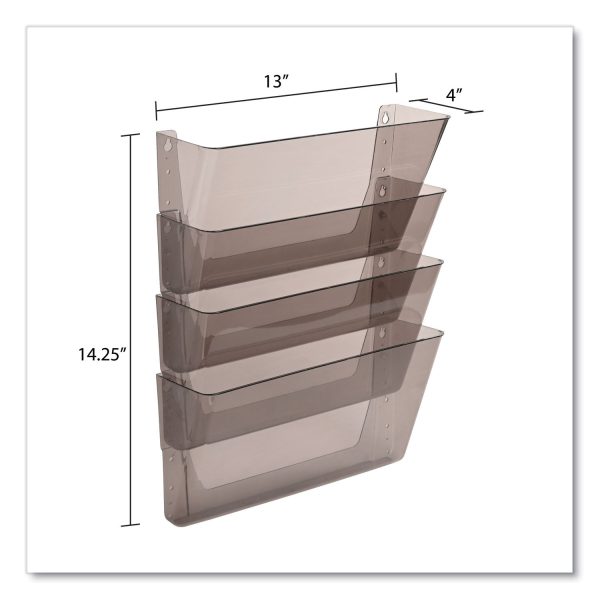 DocuPocket Stackable Four-Pocket Wall File, 4 Sections, Letter Size, 13  x 4 , Smoke, Ships in 4-6 Business Days on Sale - Image 3