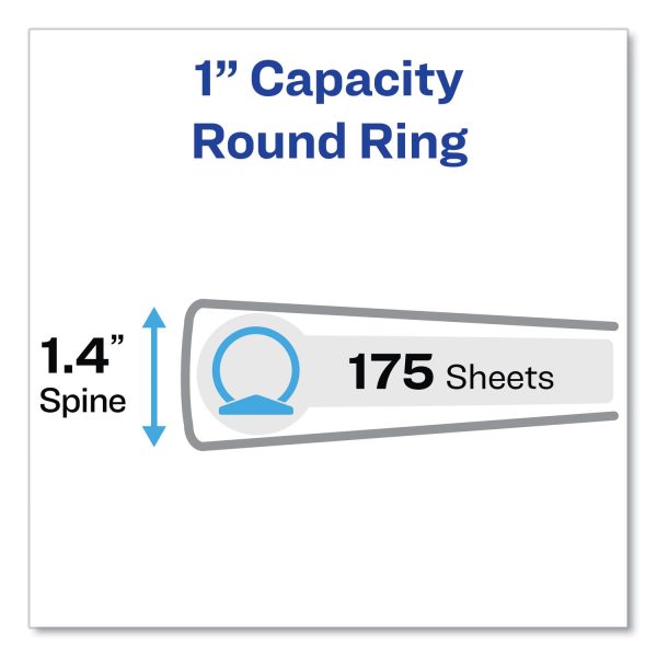 Economy View Binder with Round Rings , 3 Rings, 1  Capacity, 11 x 8.5, Black, (5710) Online - Image 2