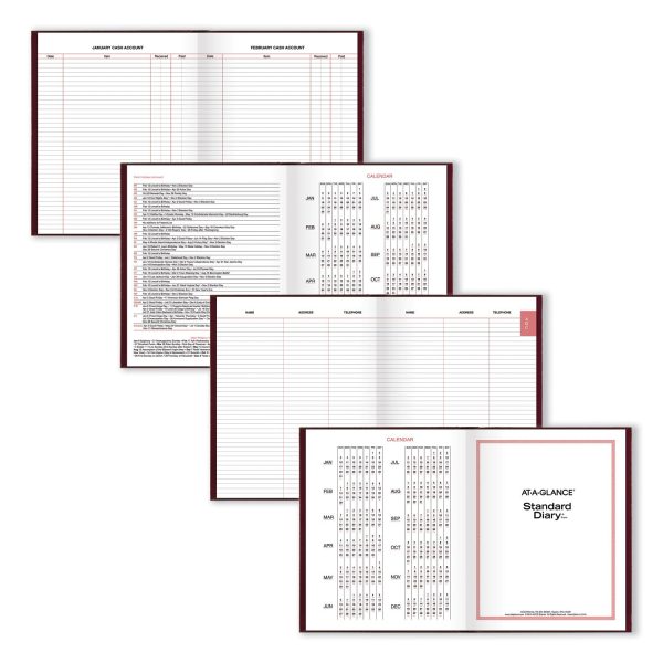 Standard Diary Daily Diary, 2024 Edition, Medium College Rule, Red Cover, (200) 9.5 x 7.5 Sheets Online Sale - Image 4