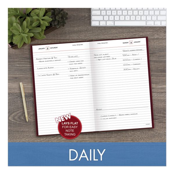 Standard Diary Daily Diary, 2024 Edition, Wide Legal Rule, Red Cover, (200) 12 x 7.75 Sheets For Sale - Image 4