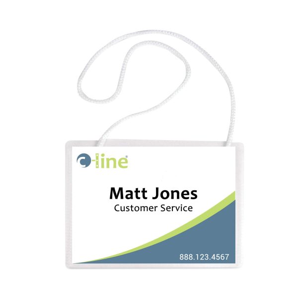 Specialty Name Badge Holder Kits, 4 x 3, Horizontal Orientation, White, 50 Box on Sale - Image 2