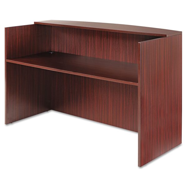 Alera Valencia Series Reception Desk with Transaction Counter, 71  x 35.5  x 29.5  to 42.5 , Mahogany Hot on Sale