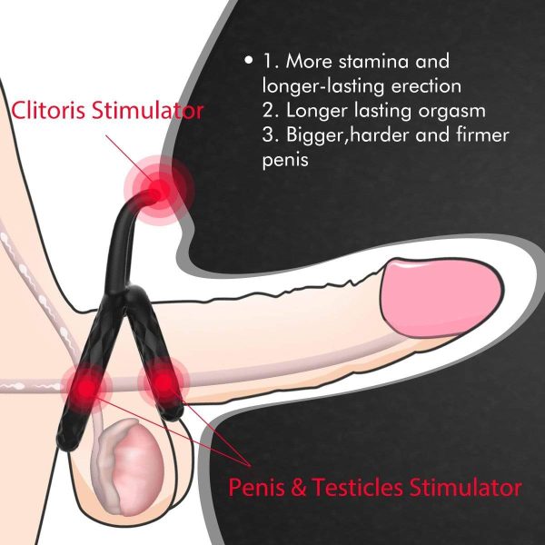 Dual Penis Silicone Multiple Combinations Testicle Ring Cheap - Image 5