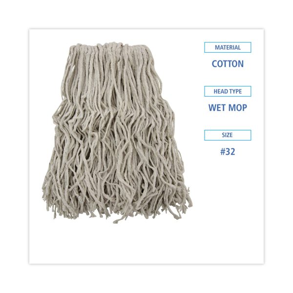 Cotton Mop Head, Cut-End, #32, White, 12 Carton Online now - Image 2