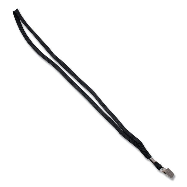 Deluxe Lanyards, Metal Clip Fastener, 36  Long, Black, 24 Box Cheap