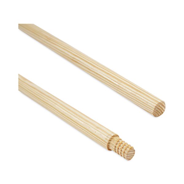 Threaded End Broom Handle, Lacquered Wood, 0.94  dia x 60 , Natural Cheap - Image 4