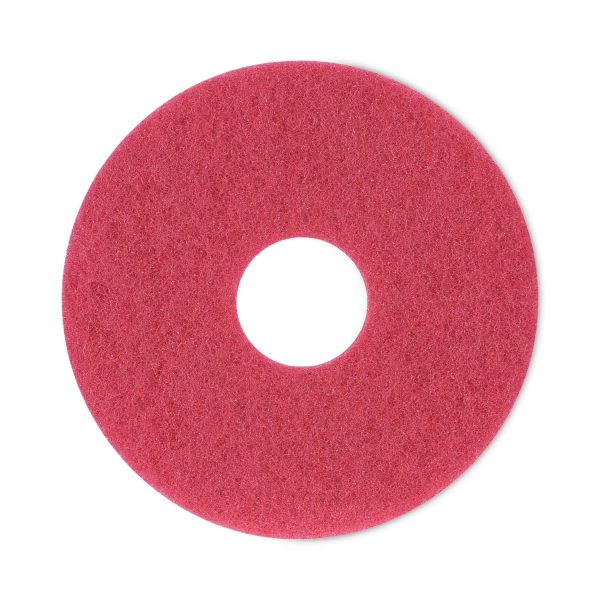 Buffing Floor Pads, 12  Diameter, Red, 5 Carton Hot on Sale