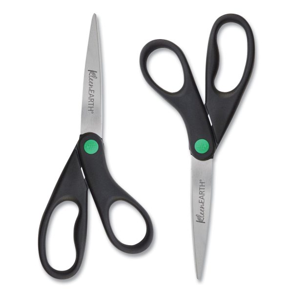 KleenEarth Scissors, 8  Long, 3.25  Cut Length, Black Straight Handles, 2 Pack on Sale - Image 2