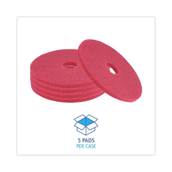 Buffing Floor Pads, 17  Diameter, Red, 5 Carton on Sale - Image 3