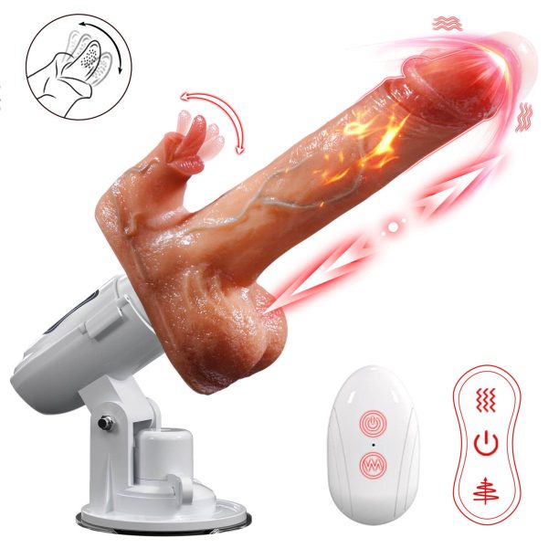 Realistic Thrusting and Vibraing and Licking Sex Dildo with Smart Heating Online