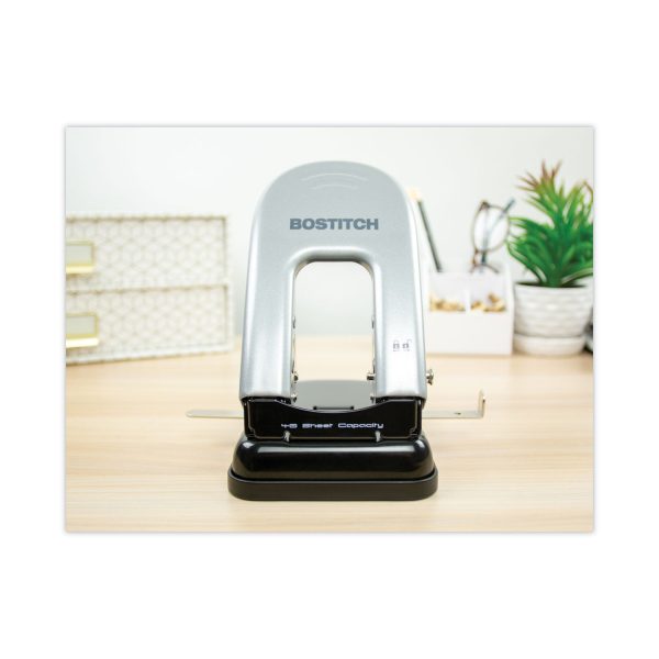 40-Sheet EZ Squeeze Two-Hole Punch, 9 32  Holes, Black Silver Hot on Sale - Image 2