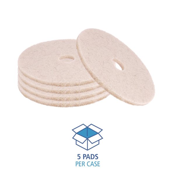 Natural Hog Hair Burnishing Floor Pads, 19  Diameter, Tan, 5 Carton Supply - Image 4