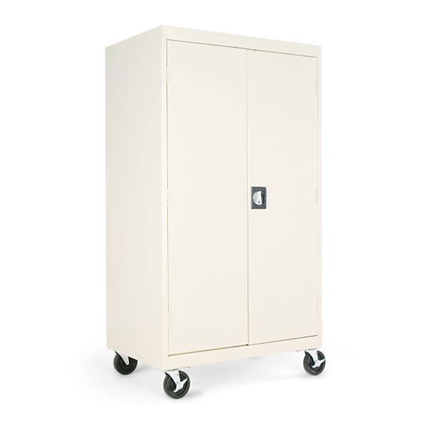 Assembled Mobile Storage Cabinet, with Adjustable Shelves 36w x 24d x 66h, Putty Fashion
