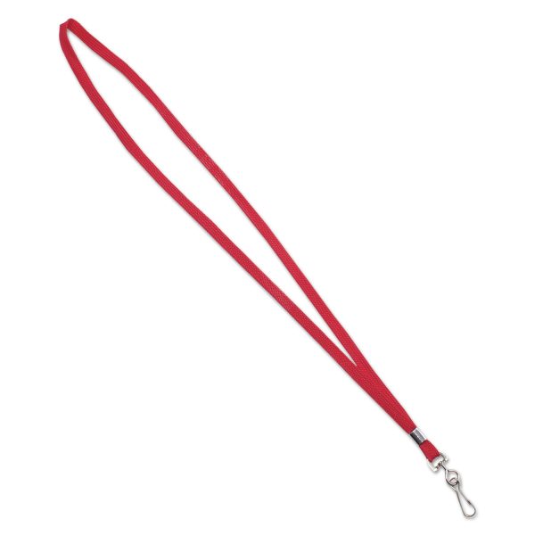 Deluxe Lanyards, Metal J-Hook Fastener, 36  Long, Red, 24 Box For Discount