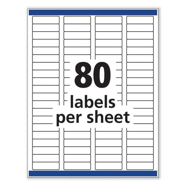 Removable Multi-Use Labels, Inkjet Laser Printers, 0.5 x 1.75, White, 80 Sheet, 25 Sheets Pack For Cheap - Image 3