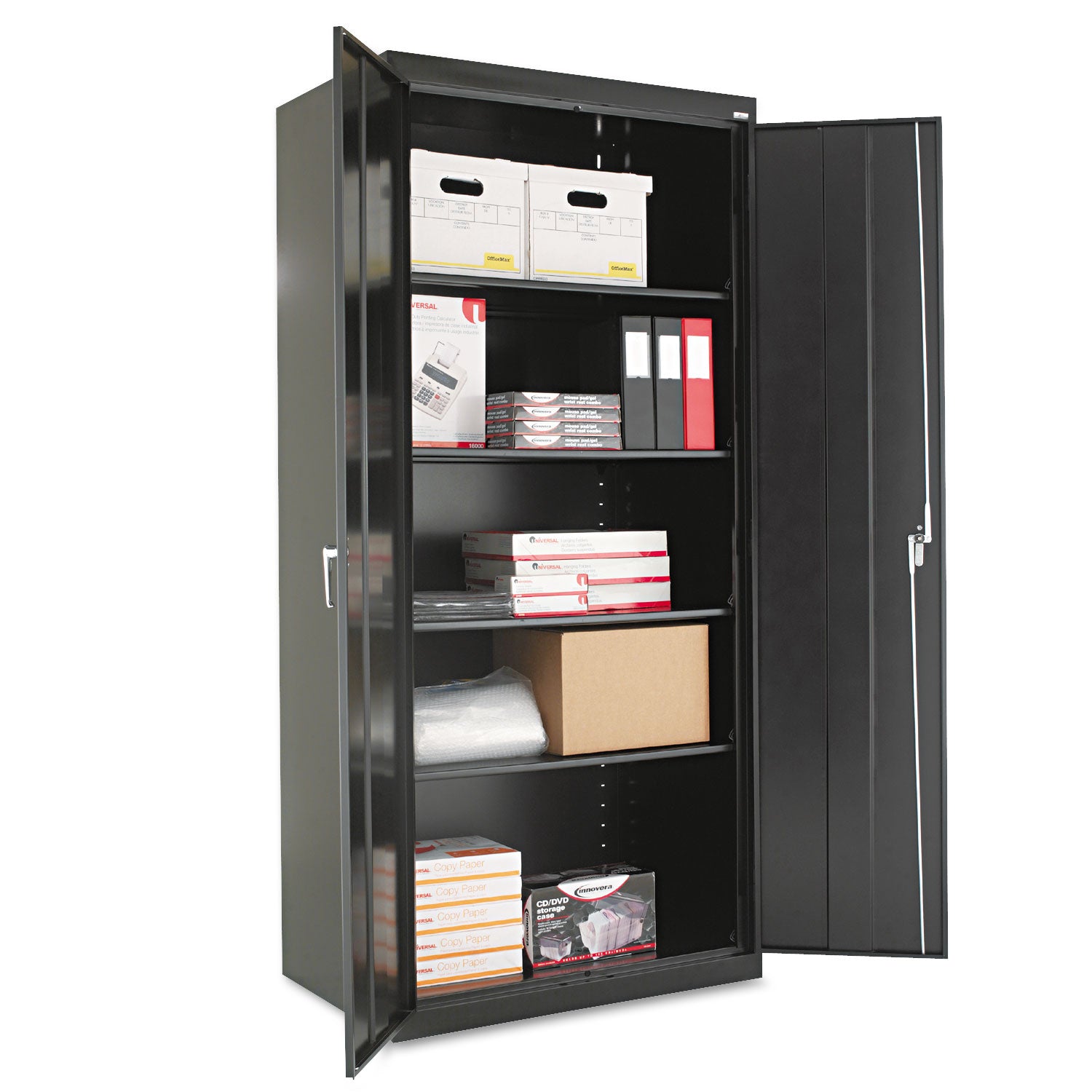 Assembled 78  High Heavy-Duty Welded Storage Cabinet, Four Adjustable Shelves, 36w x 24d, Black Online now
