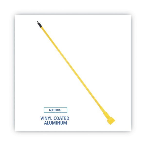 Plastic Jaws Mop Handle for 5 Wide Mop Heads, Aluminum, 1  dia x 60 , Yellow Online - Image 3