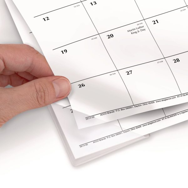 Compact Desk Pad, 18 x 11, White Sheets, Black Binding, Clear Corners, 12-Month (Jan to Dec): 2024 For Cheap - Image 5