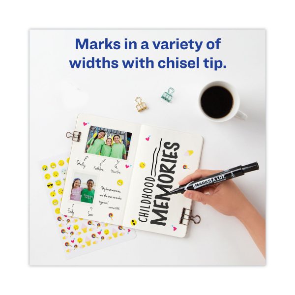 MARKS A LOT Large Desk-Style Permanent Marker, Broad Chisel Tip, Black, Dozen (8888) Hot on Sale - Image 5