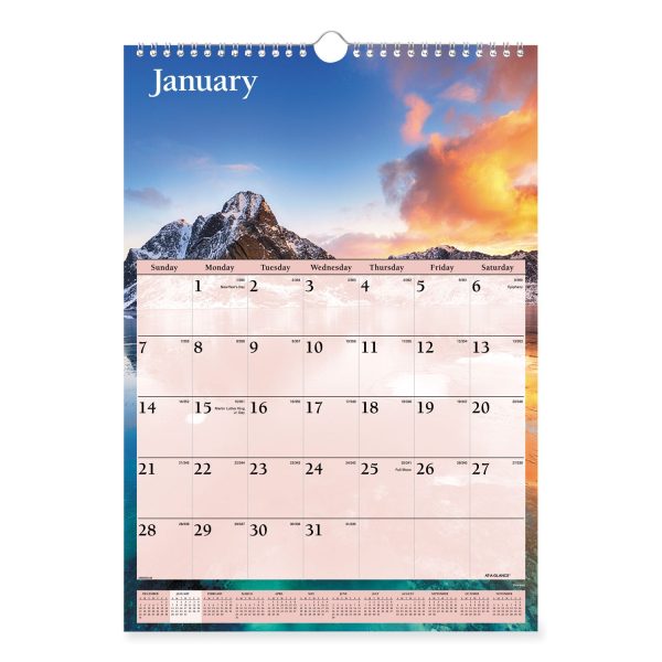 Scenic Monthly Wall Calendar, Scenic Landscape Photography, 12 x 17, White Multicolor Sheets, 12-Month (Jan to Dec): 2024 Online Hot Sale - Image 2