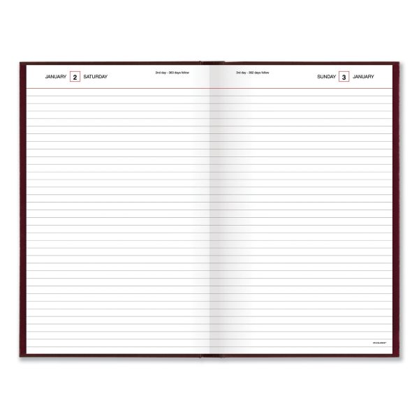 Standard Diary Daily Diary, 2024 Edition, Wide Legal Rule, Red Cover, (200) 12 x 7.75 Sheets For Sale - Image 2