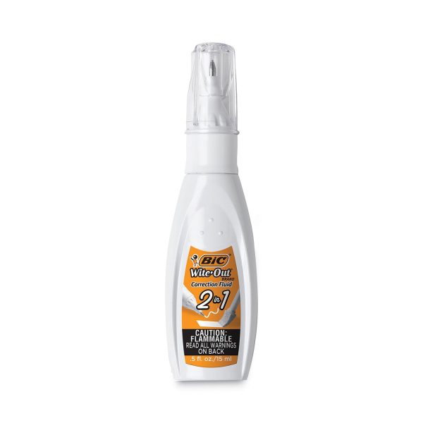 Wite-Out 2-in-1 Correction Fluid, 15 mL Bottle, White Cheap
