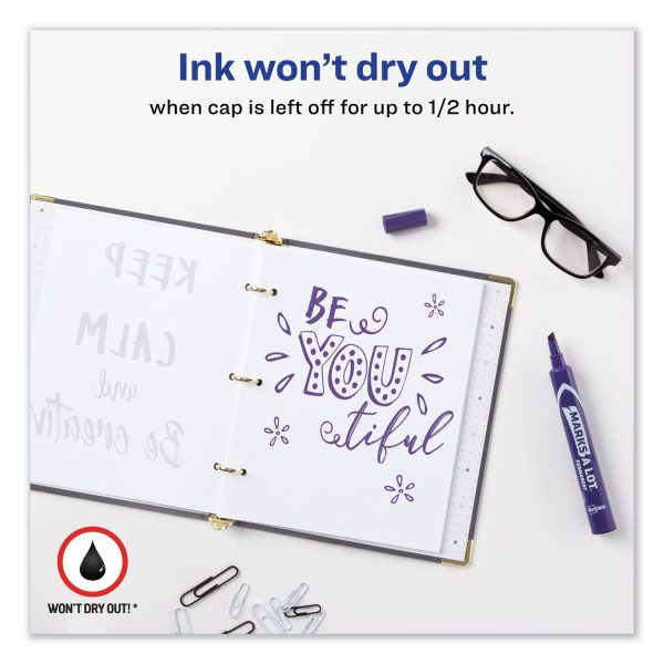 MARKS A LOT Large Desk-Style Permanent Marker, Broad Chisel Tip, Purple, Dozen (8884) For Discount - Image 3