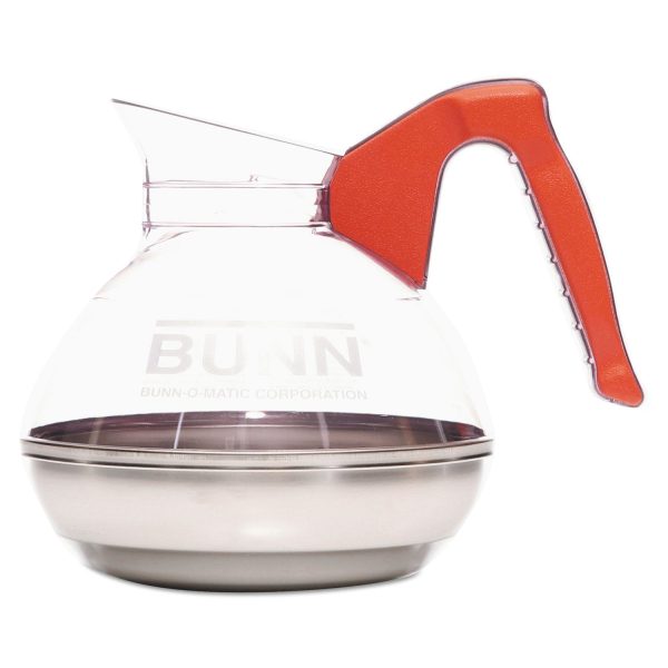 64 oz. Easy Pour Decanter, Orange Handle on Sale