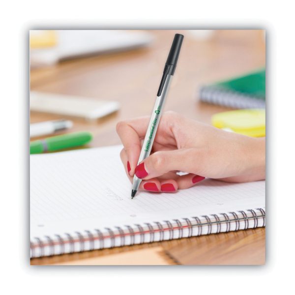 Ecolutions Round Stic Ballpoint Pen Value Pack, Stick, Medium 1 mm, Black Ink, Clear Barrel, 50 Pack Online Hot Sale - Image 4