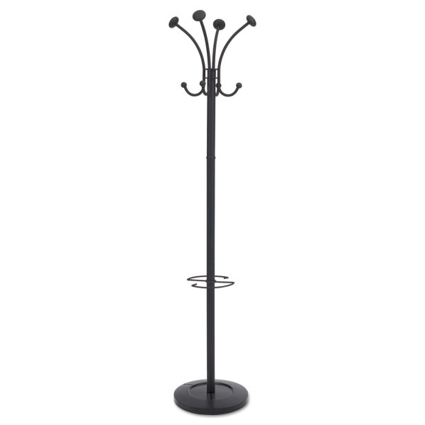 Viena Coat Stand, Eight Knobs, Steel, 16w x 16d x 70.5h, Black on Sale