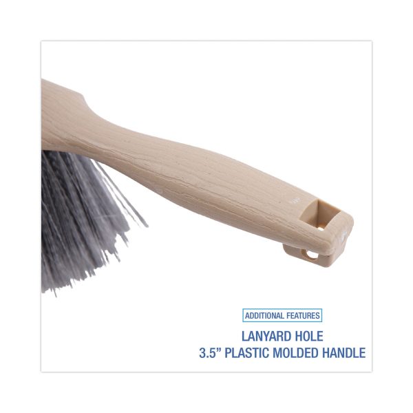 Counter Brush, Black Polypropylene, 4.5  Brush, 3.5  Tan Plastic Handle Fashion - Image 3