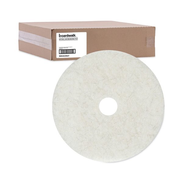 Natural Burnishing Floor Pads, 20  Diameter, White, 5 Carton For Discount - Image 5