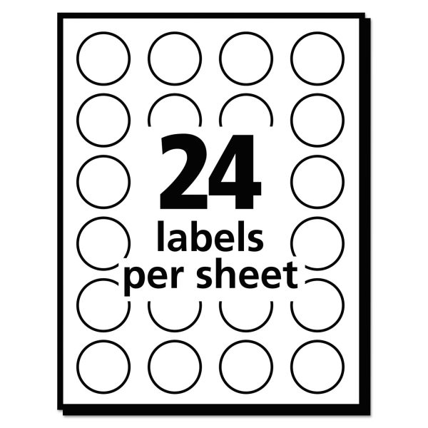 Removable Multi-Use Labels, Inkjet Laser Printers, 0.75  dia, White, 24 Sheet, 42 Sheets Pack, (5408) Online Sale - Image 5