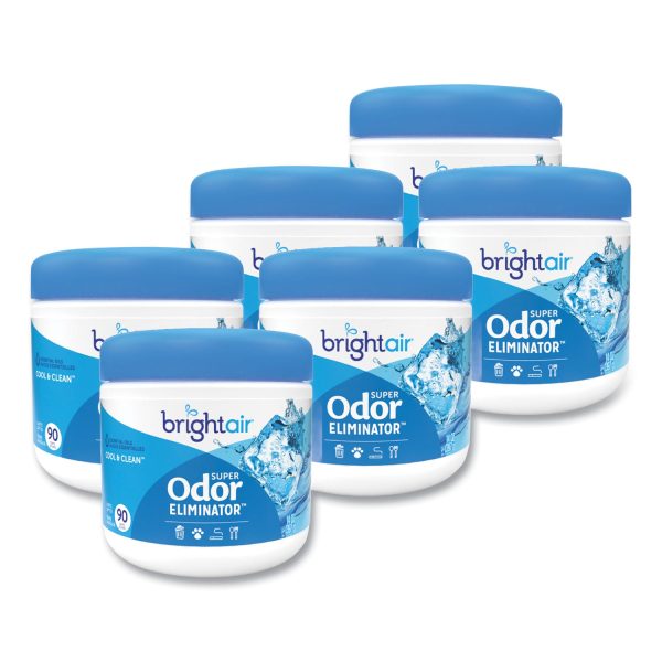 Super Odor Eliminator, Cool and Clean, Blue, 14 oz Jar, 6 Carton For Sale