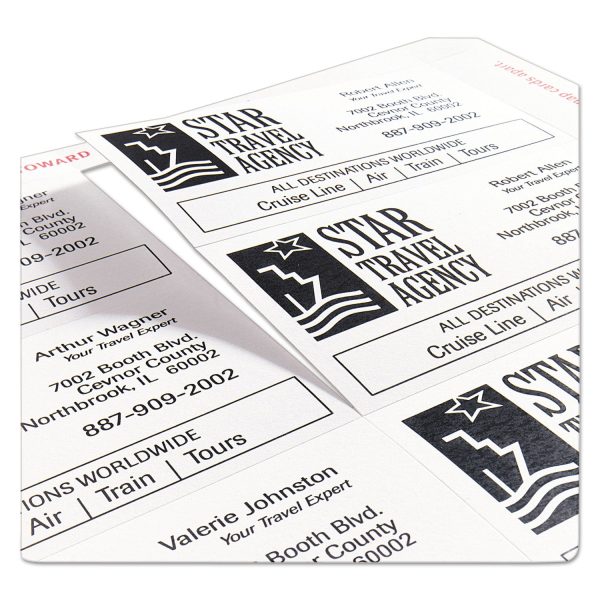 Clean Edge Business Cards, Laser, 2 x 3.5, White, 200 Cards, 10 Cards Sheet, 20 Sheets Pack For Discount - Image 3
