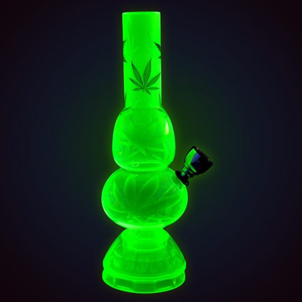 Mini Acrylic 2 Bubble Water Pipe w  Built in Grinder Base - 6.75    Assorted Designs For Discount - Image 2