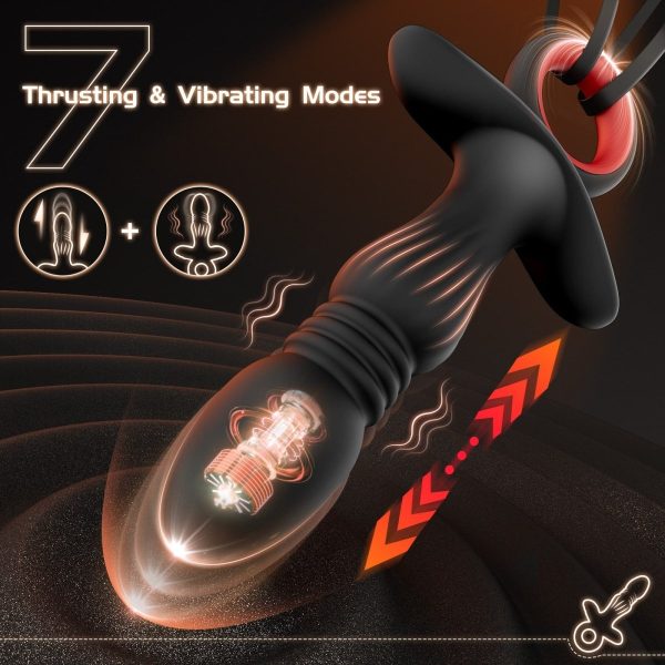 Adult Toys Vibrator for Men Vibrating Butt Plug with 7 Vibration Modes Cheap - Image 3