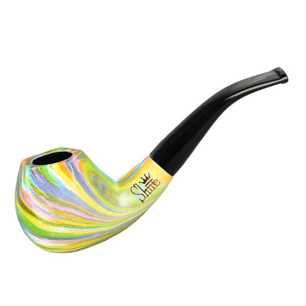 Pulsar Shire Pipes The Sundog | Bent Apple Tapered Stem Rainbow Wood Pipe Online Sale