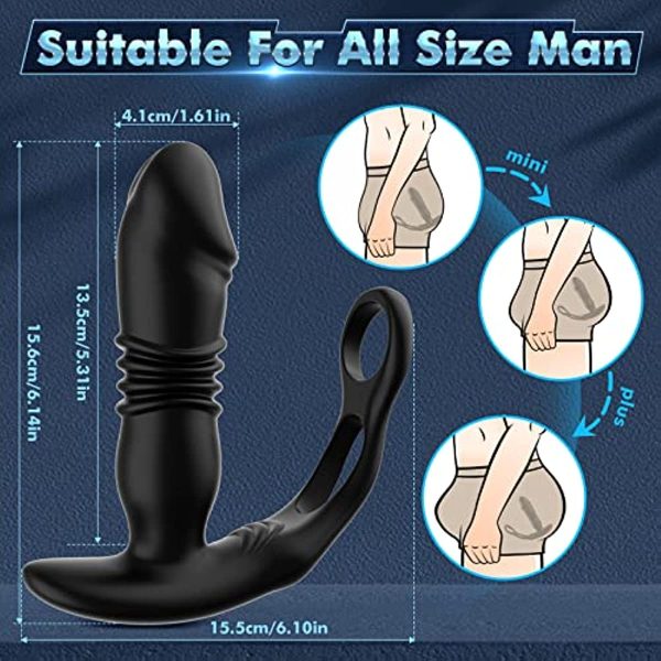 Dual Cock Ring Powerful Thrusting & Vibration Butt Plug Discount - Image 5