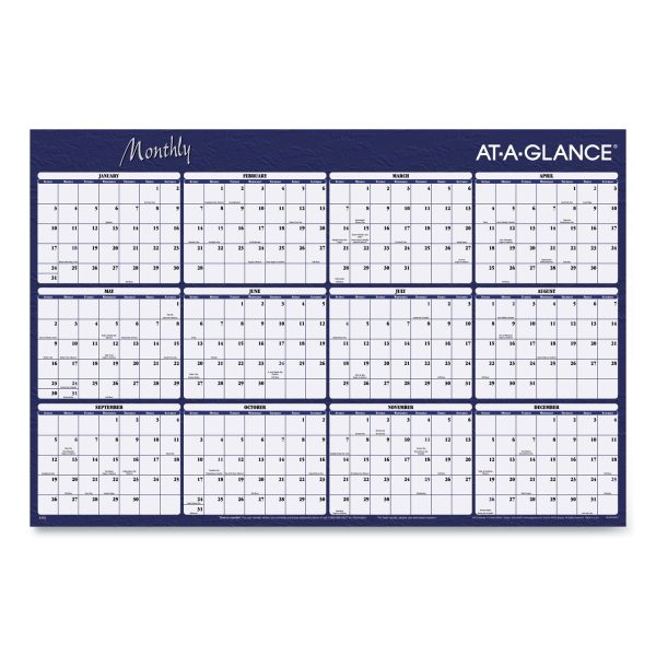 Reversible Horizontal Erasable Wall Planner, 48 x 32, Assorted Sheet Colors, 12-Month (Jan to Dec): 2024 Sale - Image 2