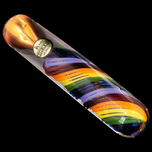 Twisted Rainbow  Fumed Glass Chillum Online Sale
