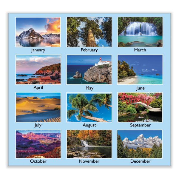 Scenic Monthly Wall Calendar, Scenic Landscape Photography, 12 x 17, White Multicolor Sheets, 12-Month (Jan to Dec): 2024 Online Hot Sale - Image 3