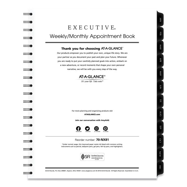 Executive Weekly Monthly Planner Refill with 15-Minute Appointments, 11 x 8.25, White Sheets, 12-Month (Jan to Dec): 2024 Online Sale - Image 4