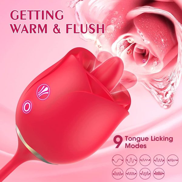 Tongue Licking and Thrusting G-Spot Massager Rose Sex Toy Discount - Image 3