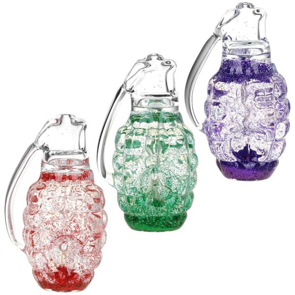 Glitter Grenade 3.5  Glycerin Glass Hand Pipe Supply