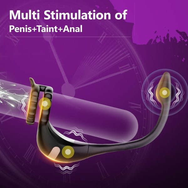 3 in 1 Penis Cock Ring with Multi Stimulations Butt Plug Cheap - Image 4