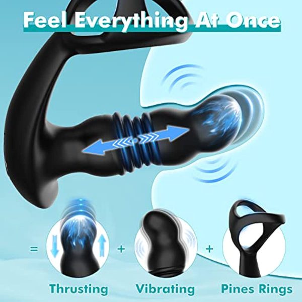 3 In 1 Strong Thrusting Prostate Massager Anal Vibrator Fashion - Image 5