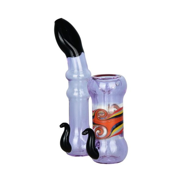 Passing Thoughts Sherlock Bubbler Pipe w  Horns | 4.5  on Sale