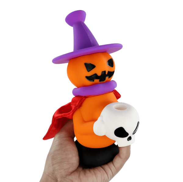 7   Silicone Halloween Jack O Lantern Witch Water Pipe Mini Bong For Discount - Image 2