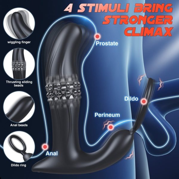 SBD|Thrusting & Vibrating Anal Vibrator Butt Plug with Cock Ring Online Sale - Image 5